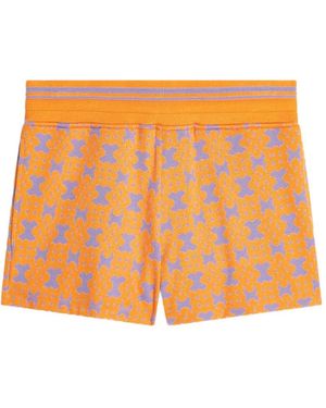 Dries Van Noten Ribbed Jacquard Shorts - Orange