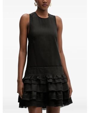Isabelle Blanche Ruffled Tiered Dress - Black