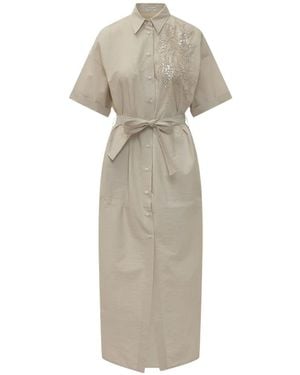 Brunello Cucinelli Sequin Belt Dress - White