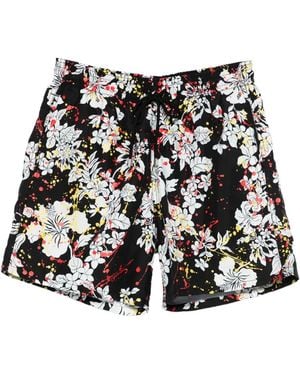 Palm Angels Floral-print swim shorts - Schwarz