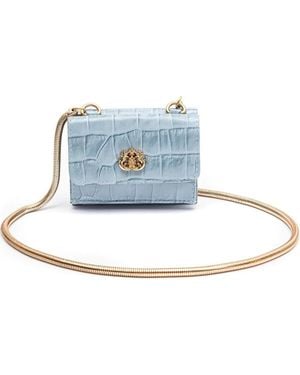 Isla Cartera con efecto de piel de cocodrilo - Azul