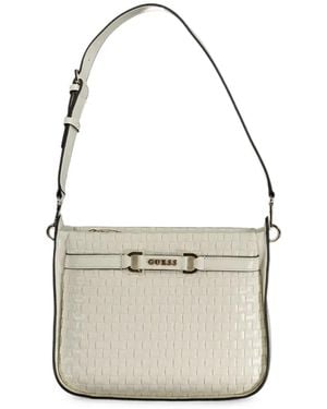 Guess Logo-Plaque Tote Bag - White