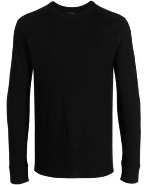 Vince Pull En Coton Mélangé À Col Rond - Noir