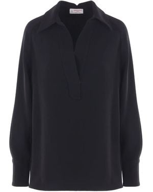 Alberto Biani V-Neck Top - Blue