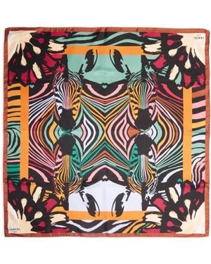 Lancel Zebra Mania Silk Scarf - Black