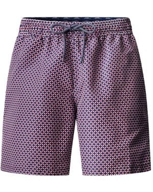 Hackett Geometric-Print Swim Shorts - Purple