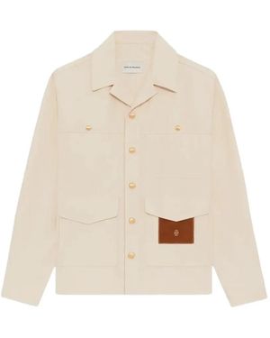 Drole de Monsieur Pocket-Details Button-Down Cotton Jacket - Natural