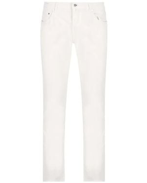 Hand Picked Ravello Logo-Patch Jeans - White