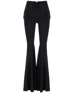 MAISON ANANA Ruched Flared Trousers - Black