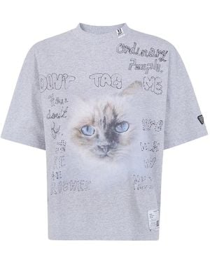 Maison Mihara Yasuhiro Cat-Print T-Shirt - White