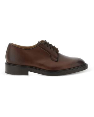 Tricker's Robert Burnished-Leather Derby Shoes - Brown