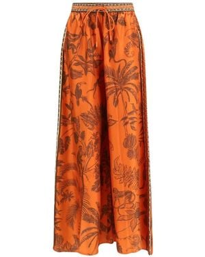 ALÉMAIS Monkey-Print Palazzo Pants - Orange