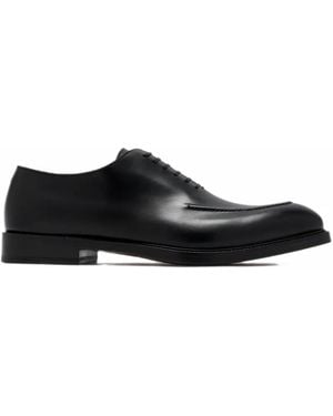 Ferragamo Oxford Shoes With Stitching Detail - Black