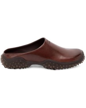 Miu Miu Leather Mules - Brown