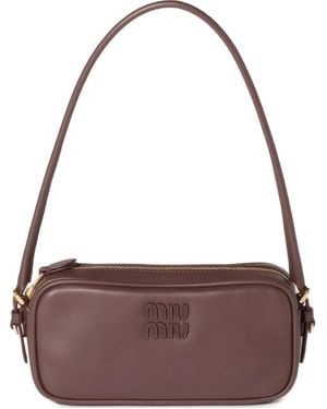 Miu Miu Mini-Tasche Aus Leder - Braun
