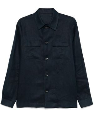 Michael Coal Camisa de lino - Azul
