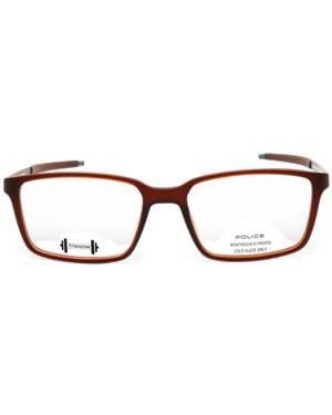 Police Rectangle-Frame Glasses - Black