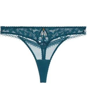 Aubade Flawless Love Lace-Trim Thong - Blue