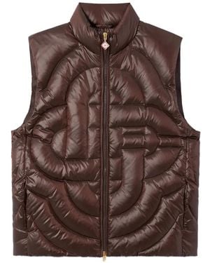 CASABLANCA Logo-Quilted Puffer Gilet - Brown
