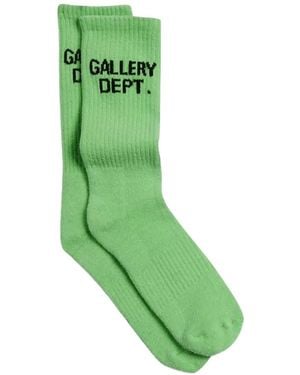 GALLERY DEPT. Logo-Intarsia Ribbed-Knit Socks - Green