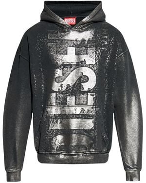 DIESEL Felpa S-Boxt-Hood-Q6 Con Cappuccio - Grigio