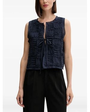Pedro Del Hierro Madrid Tie-Detail Vest - Blue
