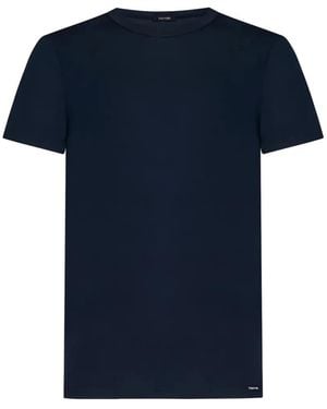 Tom Ford Crew-Neck Short-Sleeve T-Shirt - Blue