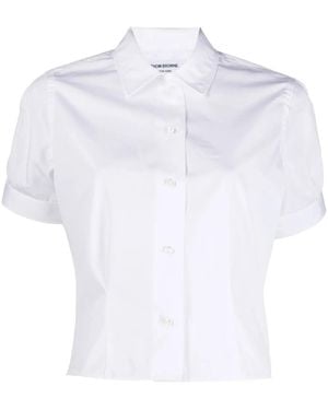 Thom Browne Kurzärmeliges Cropped-Hemd - Weiß