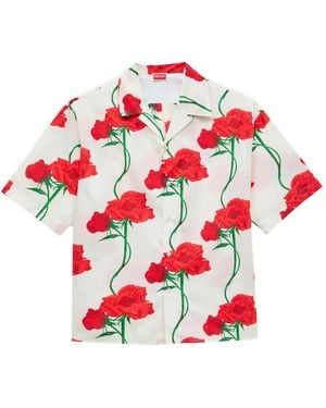 KENZO Archive Rose Short Sleeve Shirt - Red