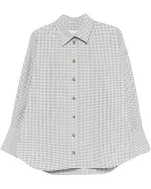 Brandon Maxwell Camicia Boyfriend A Quadri - Bianco