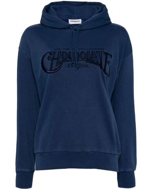 Chocoolate Logo-Embroidered Cotton Hoodie - Blue