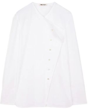Ports 1961 Asymmetric Button Cotton Shirt - White