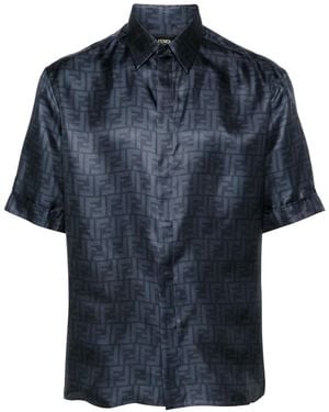 Fendi Ff Silk Shirt - Blue