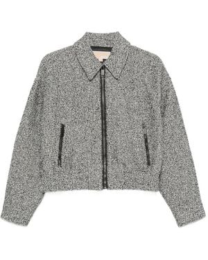 Michael Kors Tweed Zip-Up Jacket - Gray