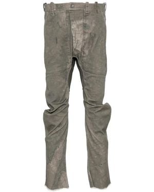 Masnada Pantalones A Paneles Con Efecto Envejecido - Gris