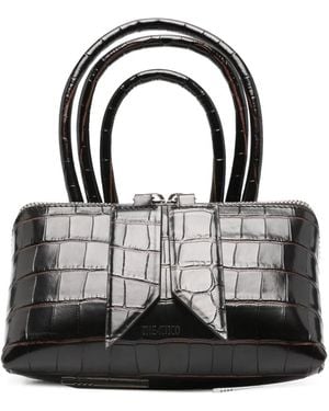 The Attico Friday Mini-Tas Met Krokodillen-Reliëf - Zwart