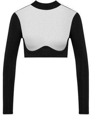 Maison Close Semi-Transparentes Pure Tentation Oberteil - Schwarz