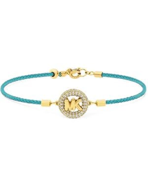 Michael Kors Bracelet With Cord And-Tone Logo With Inlays - Metallic