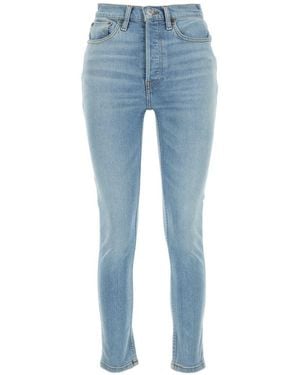 RE/DONE Logo-Patch Skinny Jeans - Blue