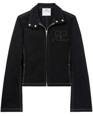 Courreges Jeansjacke Mit Ziernähten - Schwarz
