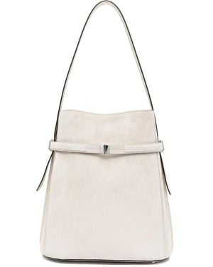 TOTEME Wildleder-Beuteltasche Mit Gürtel - Weiß