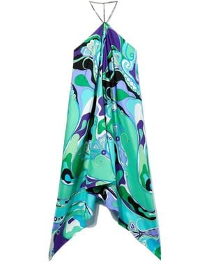 Emilio Pucci ホルターネック ドレス - ブルー
