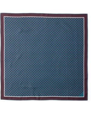 Prada Printed Silk Twill Scarf - Blue
