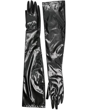 CHRISTIAN BOARO Long Patent-Leather Gloves - Black