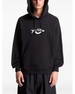 Y-3 Sudadera Con Capucha Y Logo Con Efecto Líquido - Negro