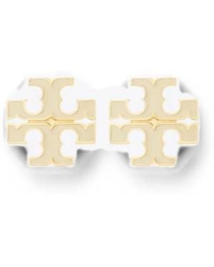 Tory Burch Pendientes Con Diseño Del Logo - Blanco