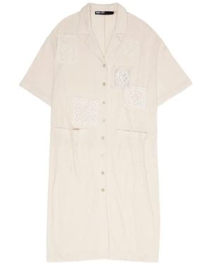 Bimba Y Lola Shirt Dress With Crochet Details - White