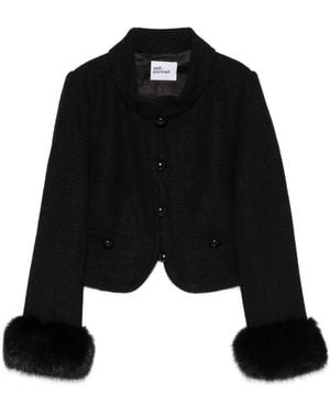 Self-Portrait Tweed Jack - Zwart