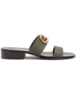 Giuseppe Zanotti Gregorie Logo-Plaque Sandals - Black