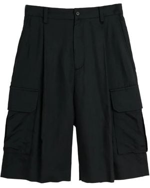 Ssstein Button-Fastening Cargo Shorts - Black